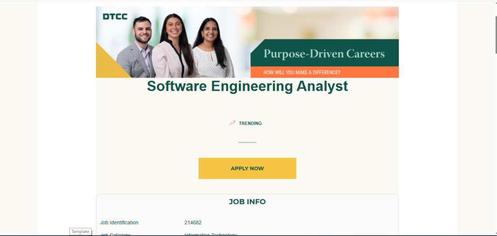 DTCC Recruitment Drive; Hiring Software Engineering Analyst