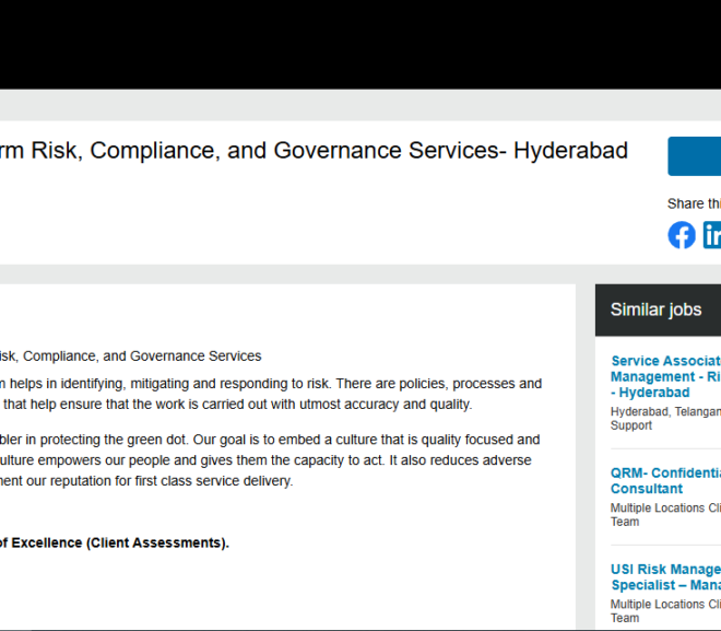 Deloitte Hiring Associate II – Firm Risk, Compliance, and Governance Services | Hyderabad 2026