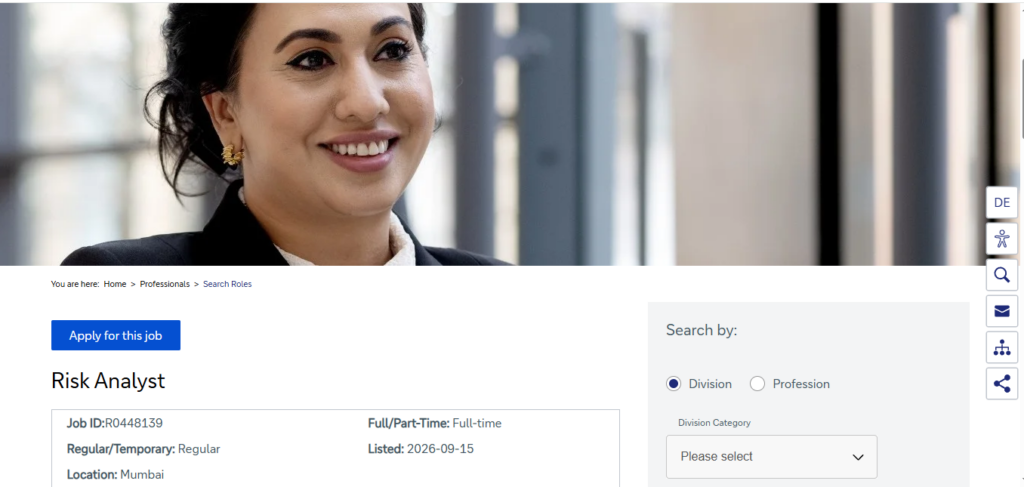 Deutsche Bank Recruitment Drive; Hiring Risk Analyst