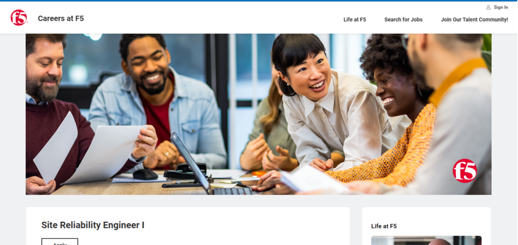 F5 Recruitment Drive; Hiring Site Reliability Engineer I