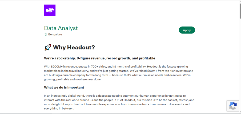 Headout Recruitment Drive; Hiring Data Analyst