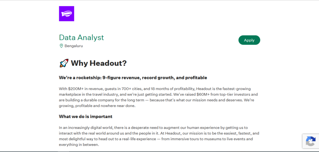 Headout Recruitment Drive; Hiring Data Analyst