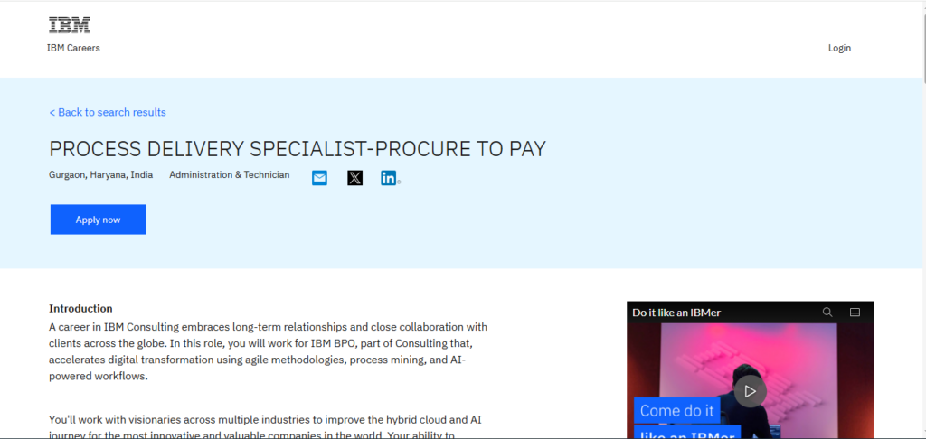 IBM Recruitment Drive; Hiring Process Associate (P2P)