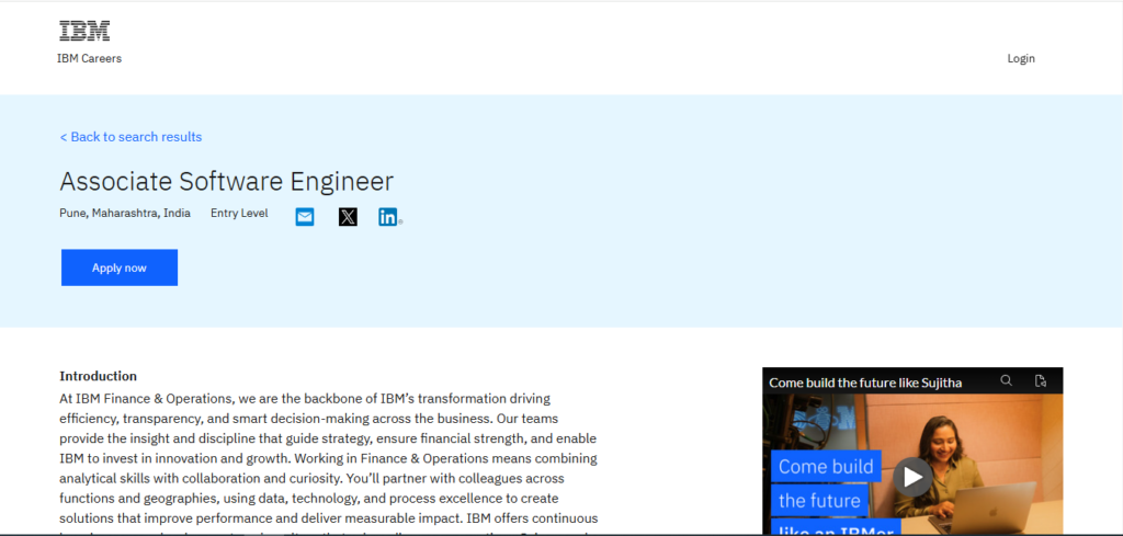IBM Recruitment Drive; Hiring Associate Software Engineer