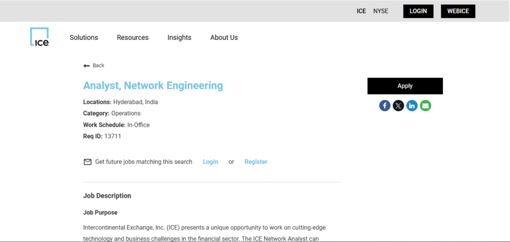 ICE Hiring Analyst, Network Engineering | Hyderabad 2026