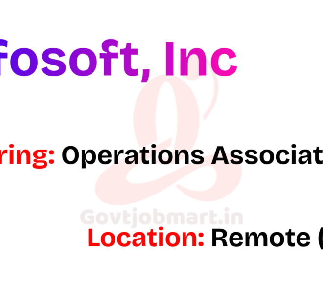 Infosoft, Inc Hiring Operations Associates | Work from Home 2026