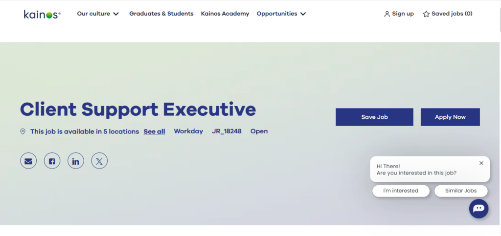 Kainos Hiring Client Support Executive | Work from Home 2026