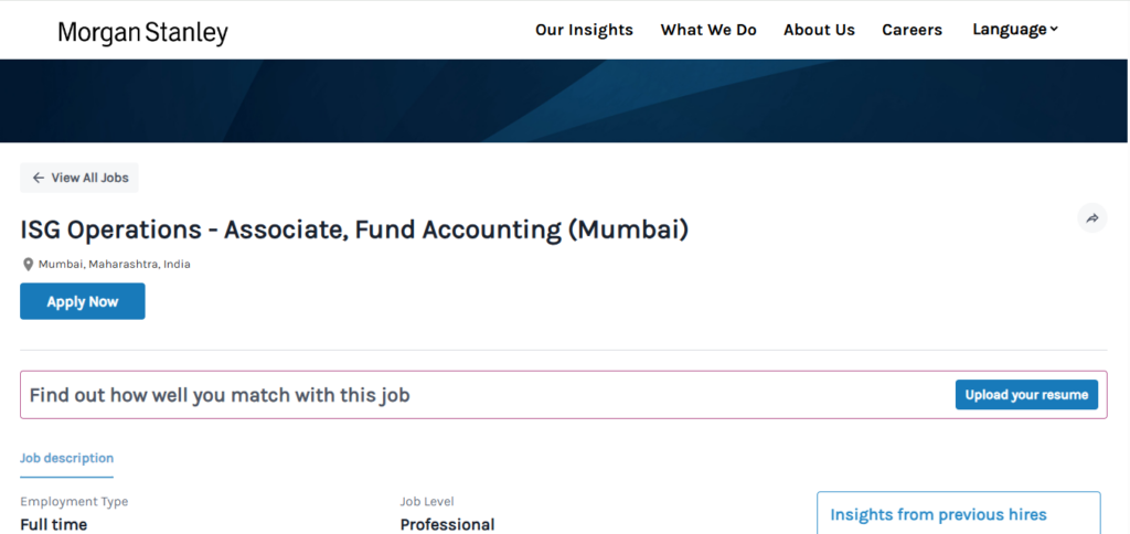 Morgan Stanley Recruitment Drive; Hiring Operations Associate