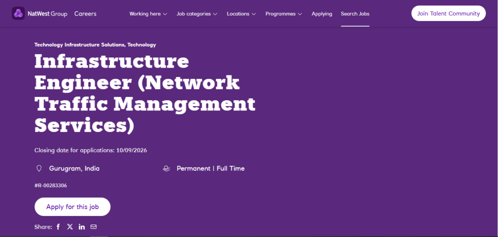 NatWest Group Recruitment Drive; Hiring Infrastructure Engineer