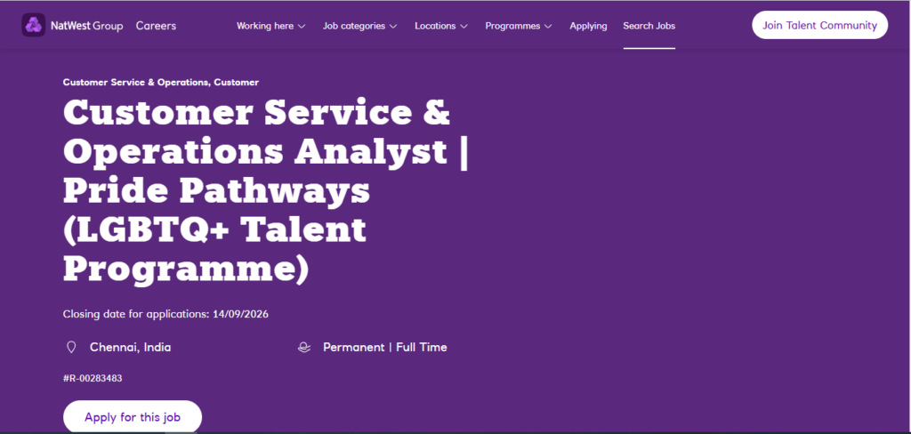 NatWest Recruitment Drive; Hiring Customer Service & Operations Analyst