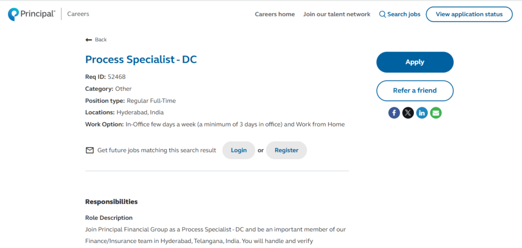 Principal Recruitment Drive; Hiring Process Specialist