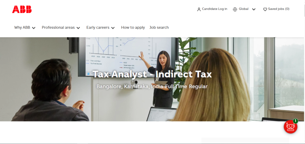 ABB Hiring Tax Analyst - Indirect Tax | Bangalore 2026