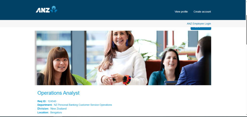 ANZ Hiring Operations Analyst | Bangalore 2026