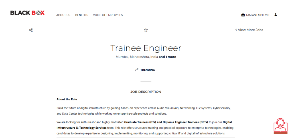 Black Box Hiring Trainee Engineer | Mumbai, Gurgaon, Chennai, Hyderabad & Kolkata 2026