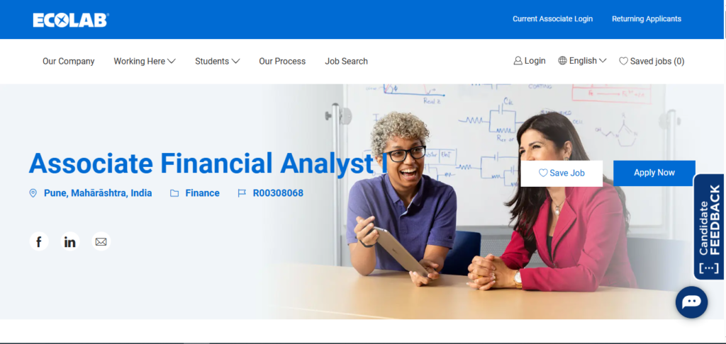Ecolab Hiring Associate Financial Analyst I | Pune 2026