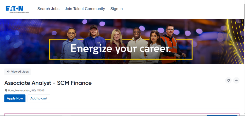EATON Hiring Associate Analyst - SCM Finance | Pune 2026