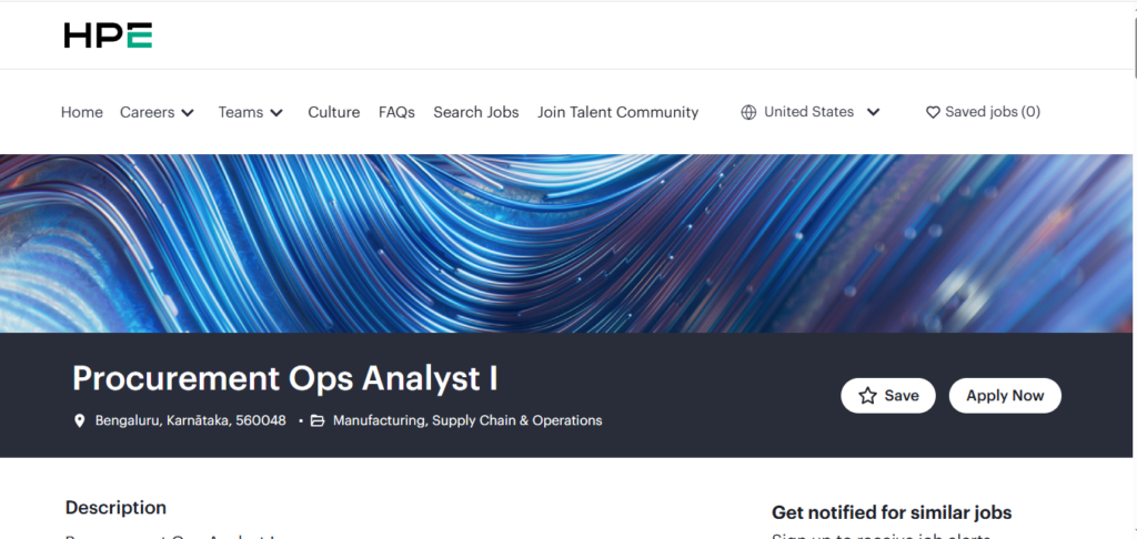 HPE Hiring Procurement Ops Analyst I | Bangalore 2026