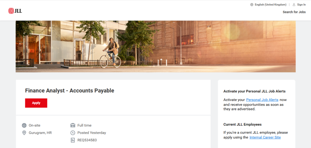 JLL Hiring Finance Analyst - Accounts Payable | Gurgaon 2026