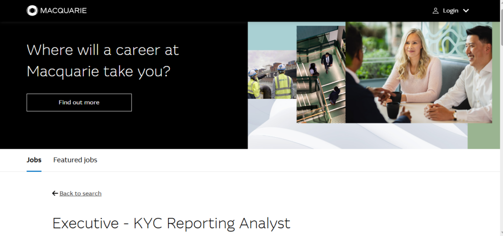 Macquarie Hiring Executive - KYC Reporting Analyst | Gurgaon 2026