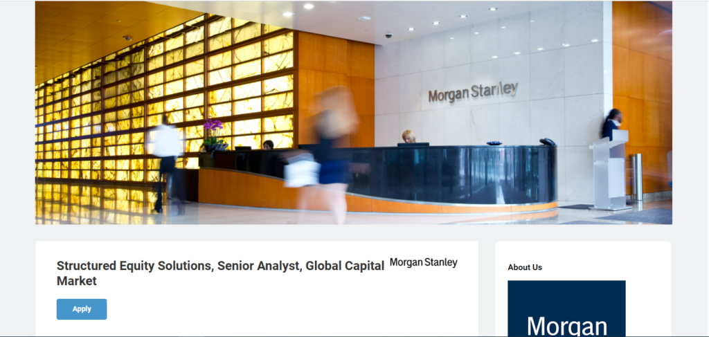 Morgan Stanley Hiring Structured Equity Solutions, Senior Analyst, Global Capital Market | Mumbai 2026