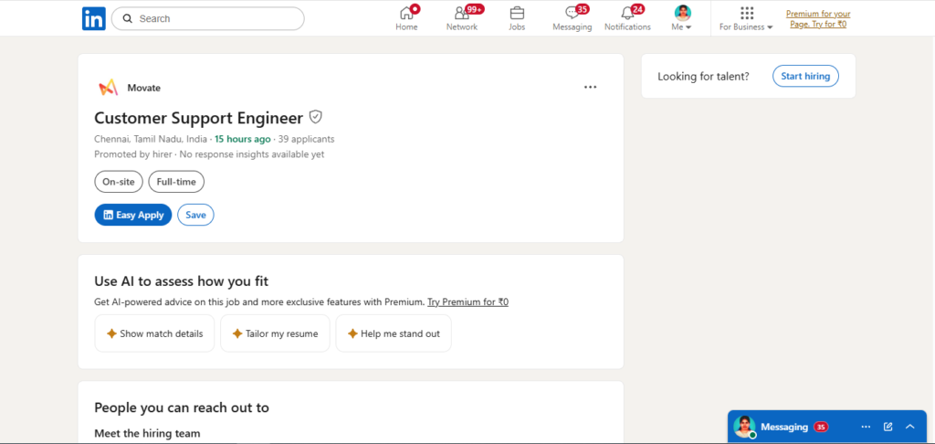 Movate Technologies Hiring Customer Support Engineer | Chennai 2026