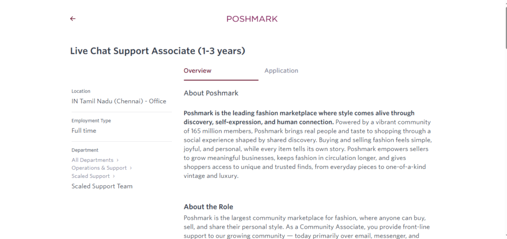 Poshmark Hiring Live Chat Support Associate | Chennai 2026