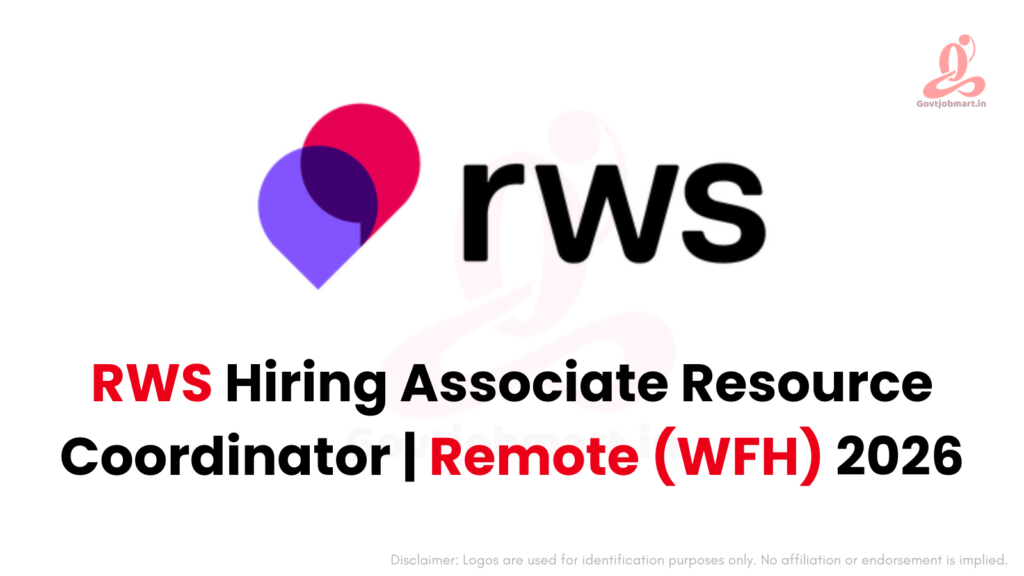 RWS Hiring Associate Resource Coordinator | Work from Home 2026
