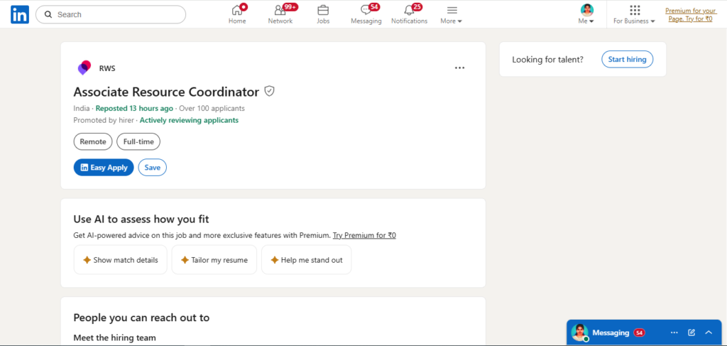 RWS Hiring Associate Resource Coordinator | Work from Home 2026