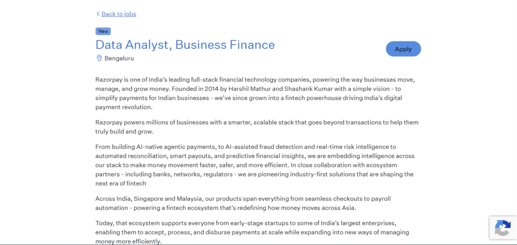 Razorpay Hiring Data Analyst, Business Finance | Bangalore 2026