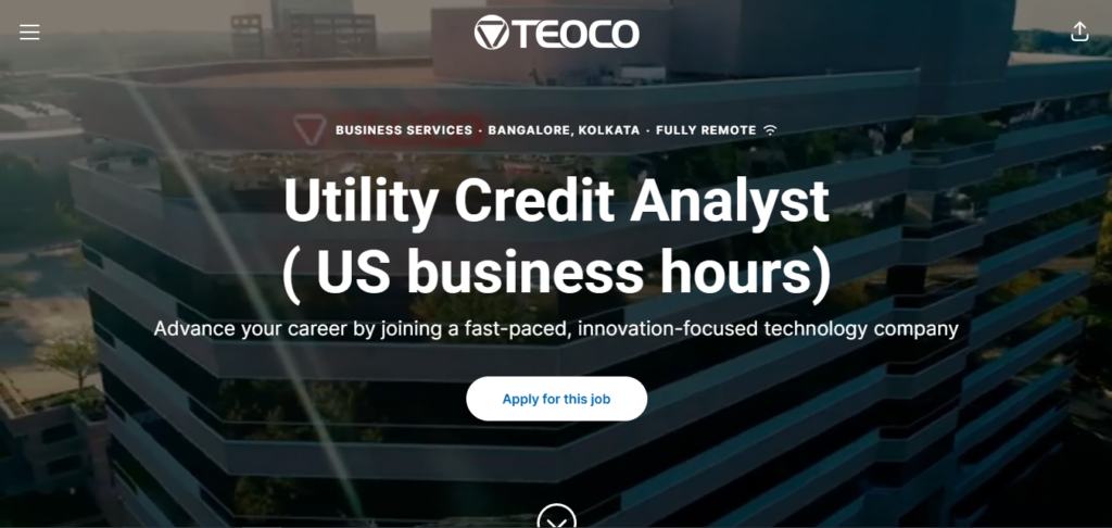 TEOCO Hiring Utility Credit Analyst | Work from Home 2026