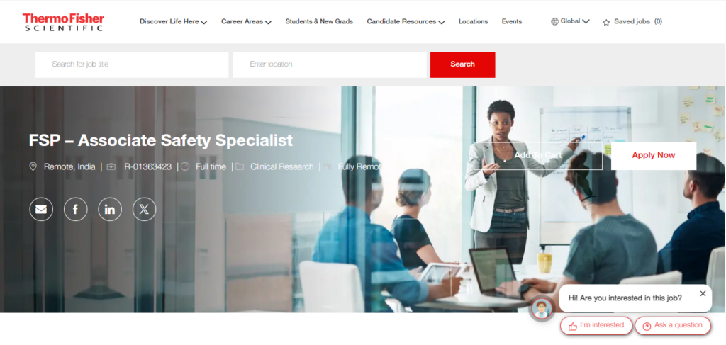 ThermoFisher Scientific Hiring FSP – Associate Safety Specialist | Work from Home 2026