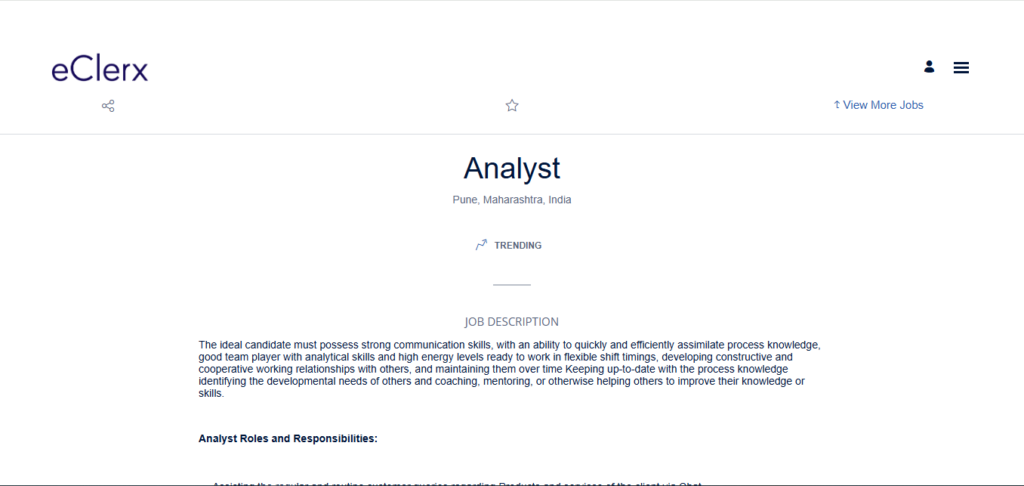 eClerx Hiring Analyst | Pune 2026